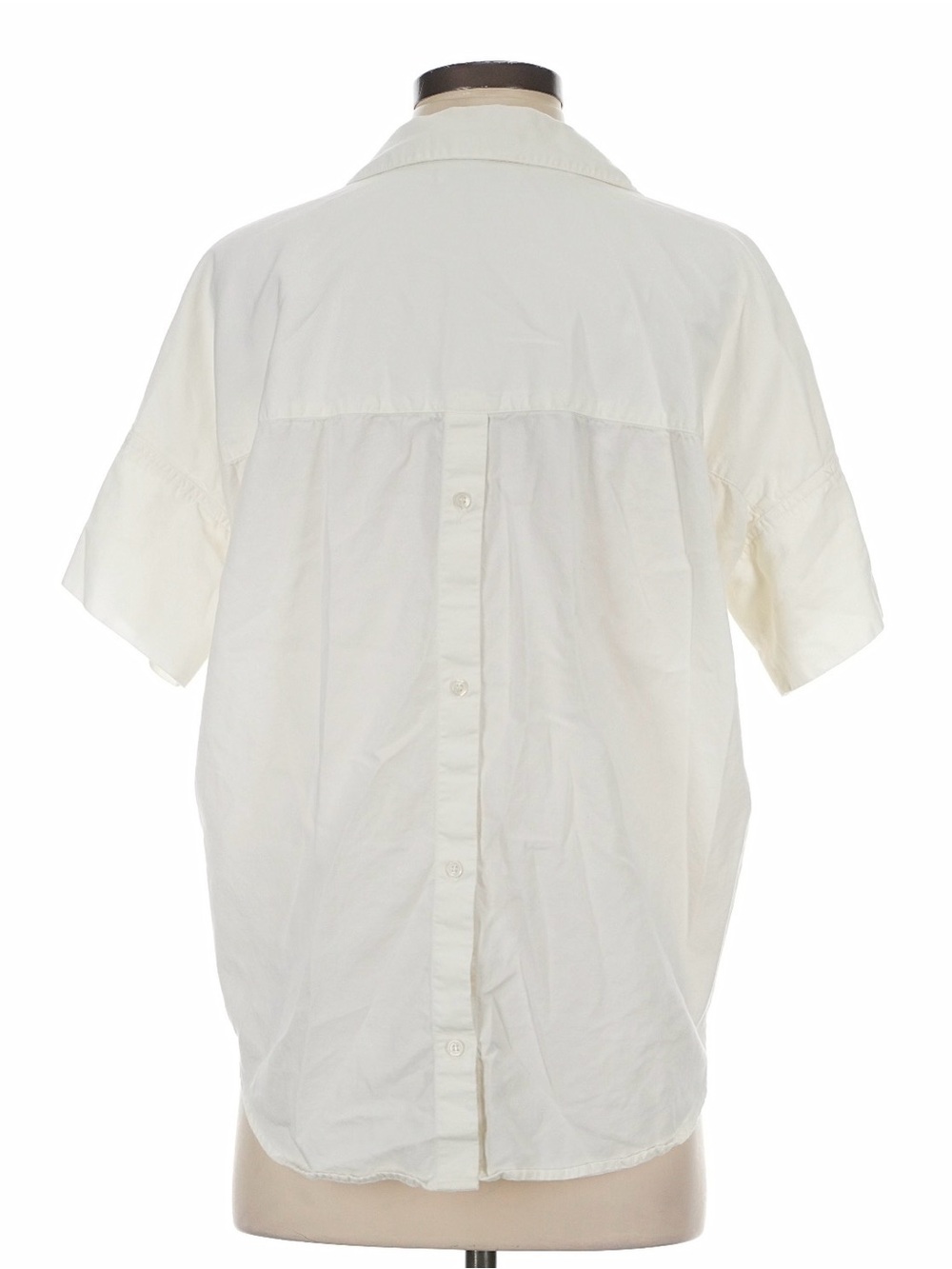 Madewell White Cotton Popover S/S Shirt - Picture 4 of 8